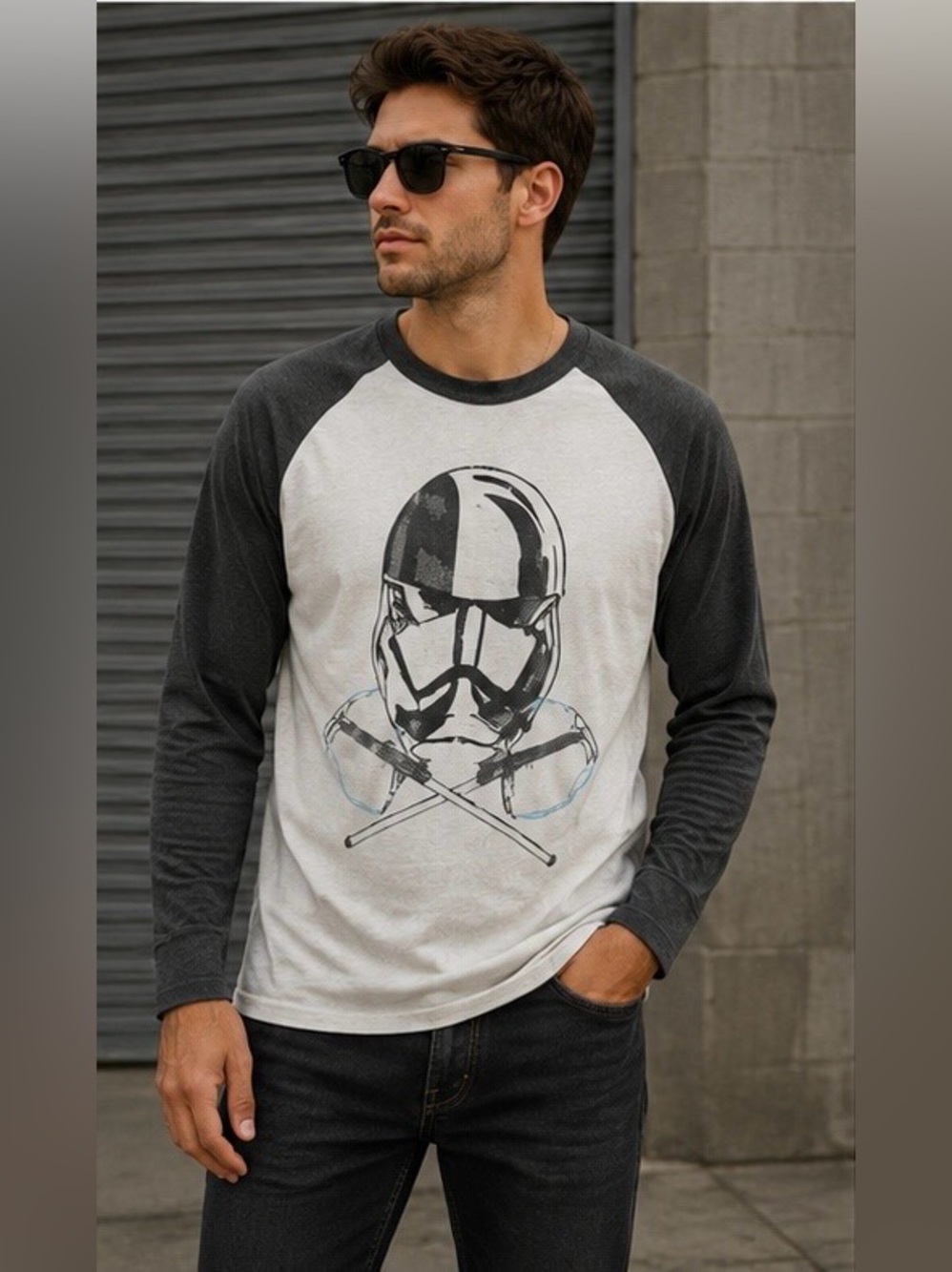 Star Wars Clone Trooper Long Sleeve Baseball Tee | Raglan | Size Large
